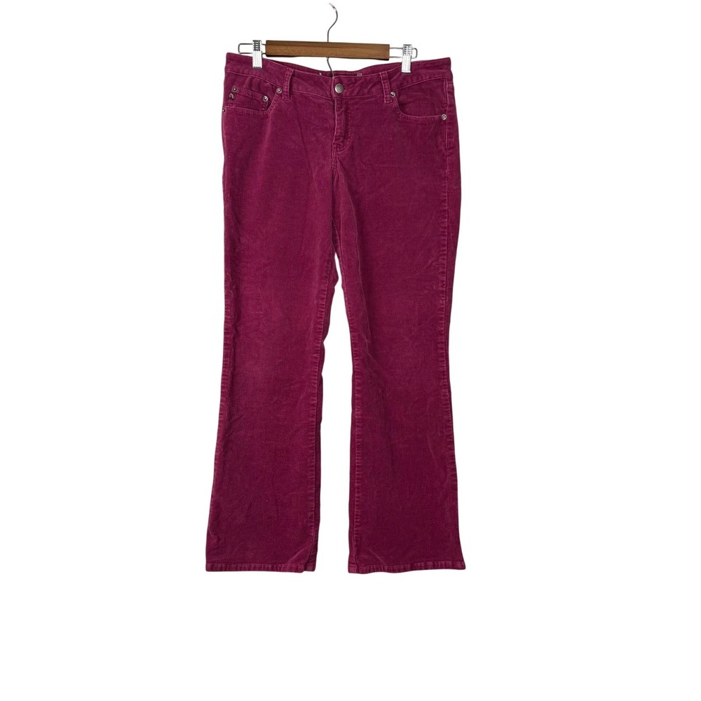 Jordache Corduroy Pink Fuchsia Womans Pants Sz 11/12 Low Rise Stretch‎ Bootcut